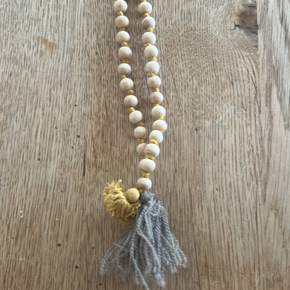 Matta wood bead long necklace